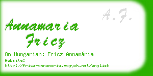 annamaria fricz business card